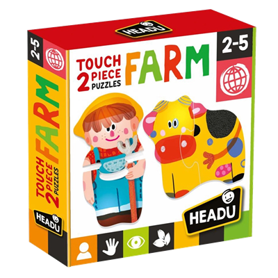 HEADU 2 PIECES PUZZLE TOUCH FARM (2-5 YAŞ)     Çocuk Kitapları Uzmanı - Children's Books Expert